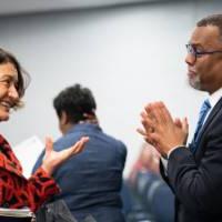 Eddie Glaude speaks with Provost Fatma Mili